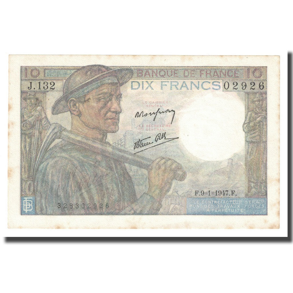 France, 10 Francs, Mineur, 1947, 1947-01-09, TTB+, Fayette:8.17, KM:99e