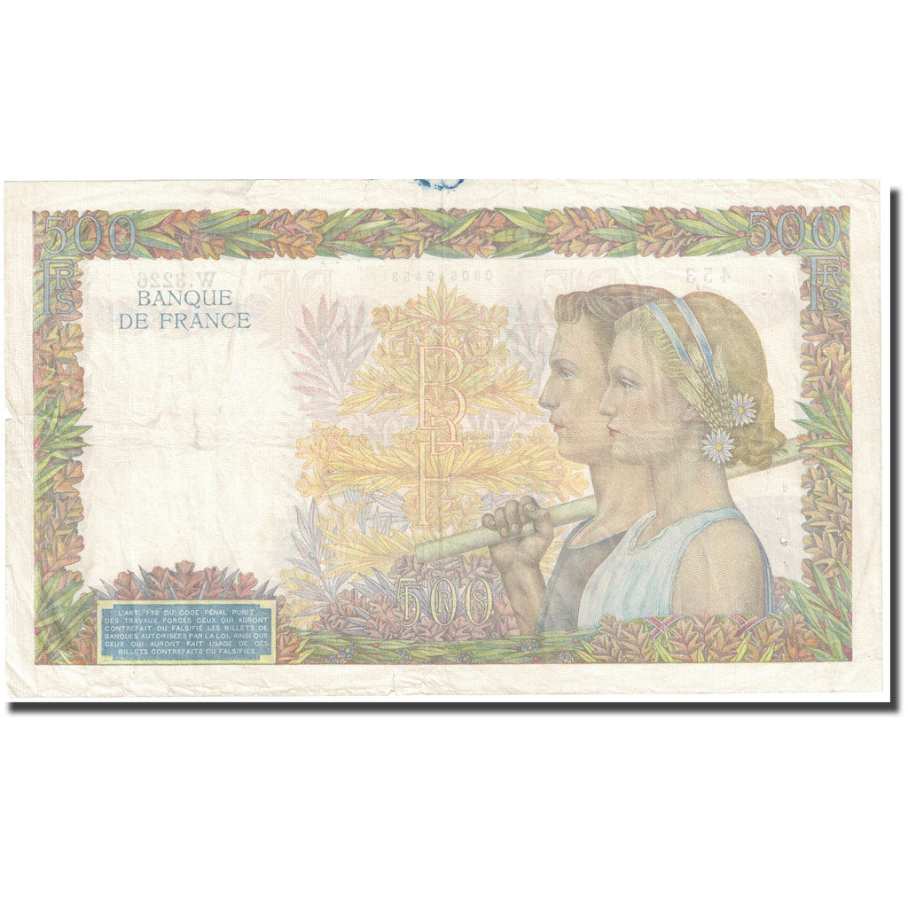 Frankreich, 500 Francs, La Paix, 1941, 1941-06-26, SS, Fayette:32.19, KM:95b