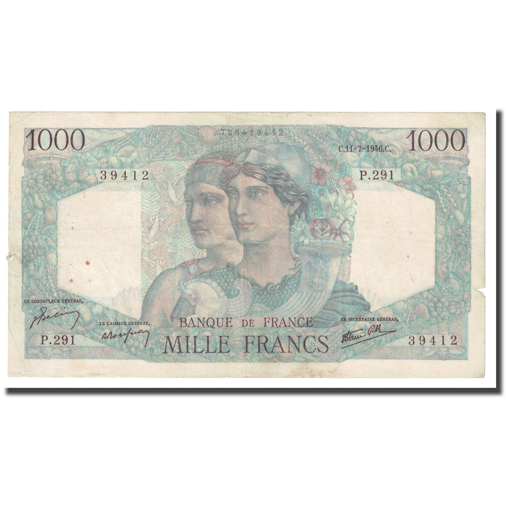 France, 1000 Francs, Minerve et Hercule, 1946, 1946-07-11, VF(30-35)