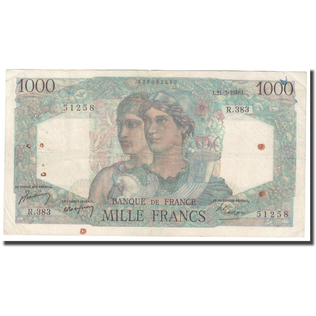 Frankreich, 1000 Francs, Minerve et Hercule, 1948, 1948-03-11, S+