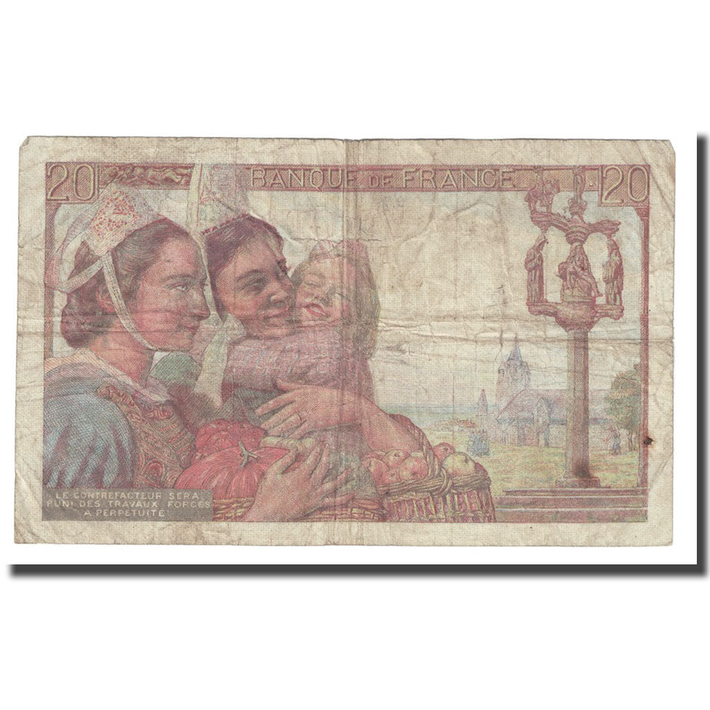 Francia, 20 Francs, Pêcheur, 1942, 1942-05-21, RC, Fayette:13.2, KM:100a