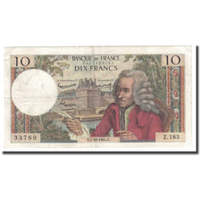 Frankreich, 10 Francs, Voltaire, 1965, 1965-10-07, S+, Fayette:62.16, KM:147a