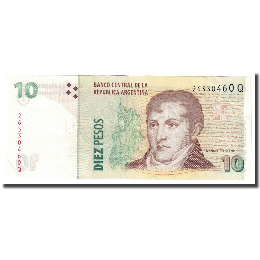 Nota, Argentina, 10 Pesos, 2002-2003, KM:354, AU(50-53)