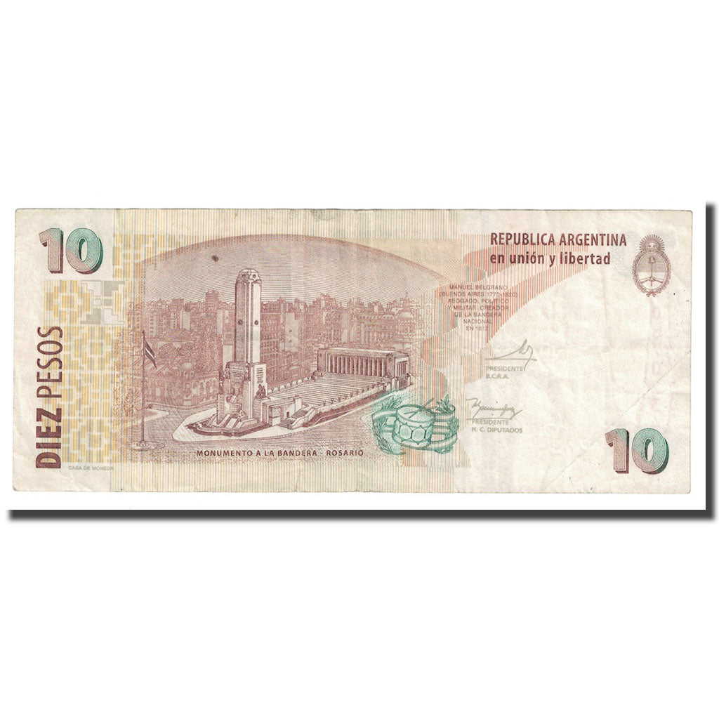 Billete, 10 Pesos, 2002-2003, Argentina, KM:354, MBC