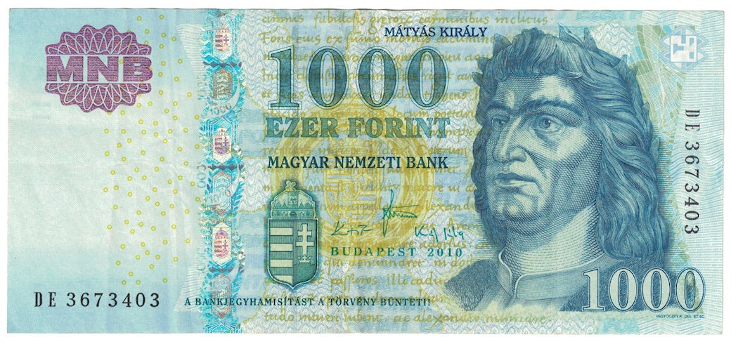 Geldschein, Ungarn, 1000 Forint, 2010, KM:197b, VZ