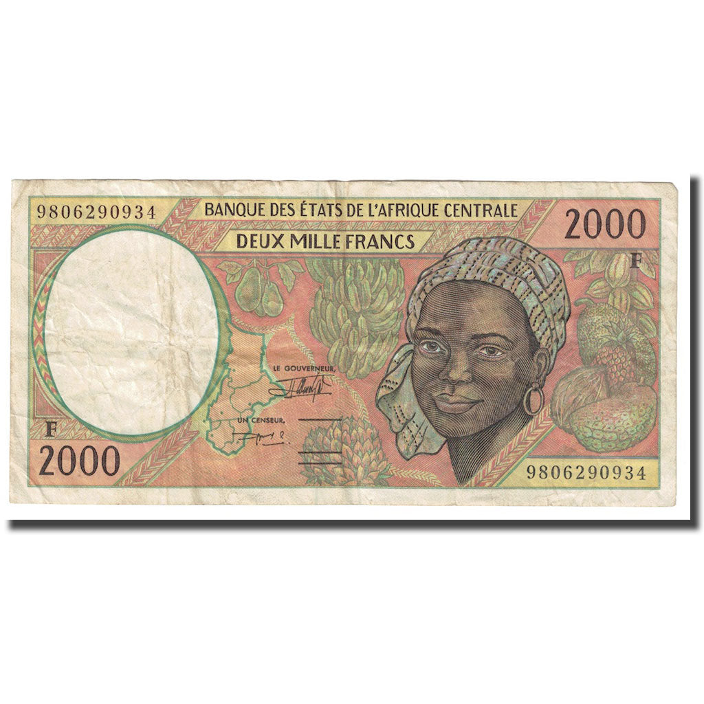 Banknote, Central African States, 2000 Francs, 1994, KM:303Fb, EF(40-45)
