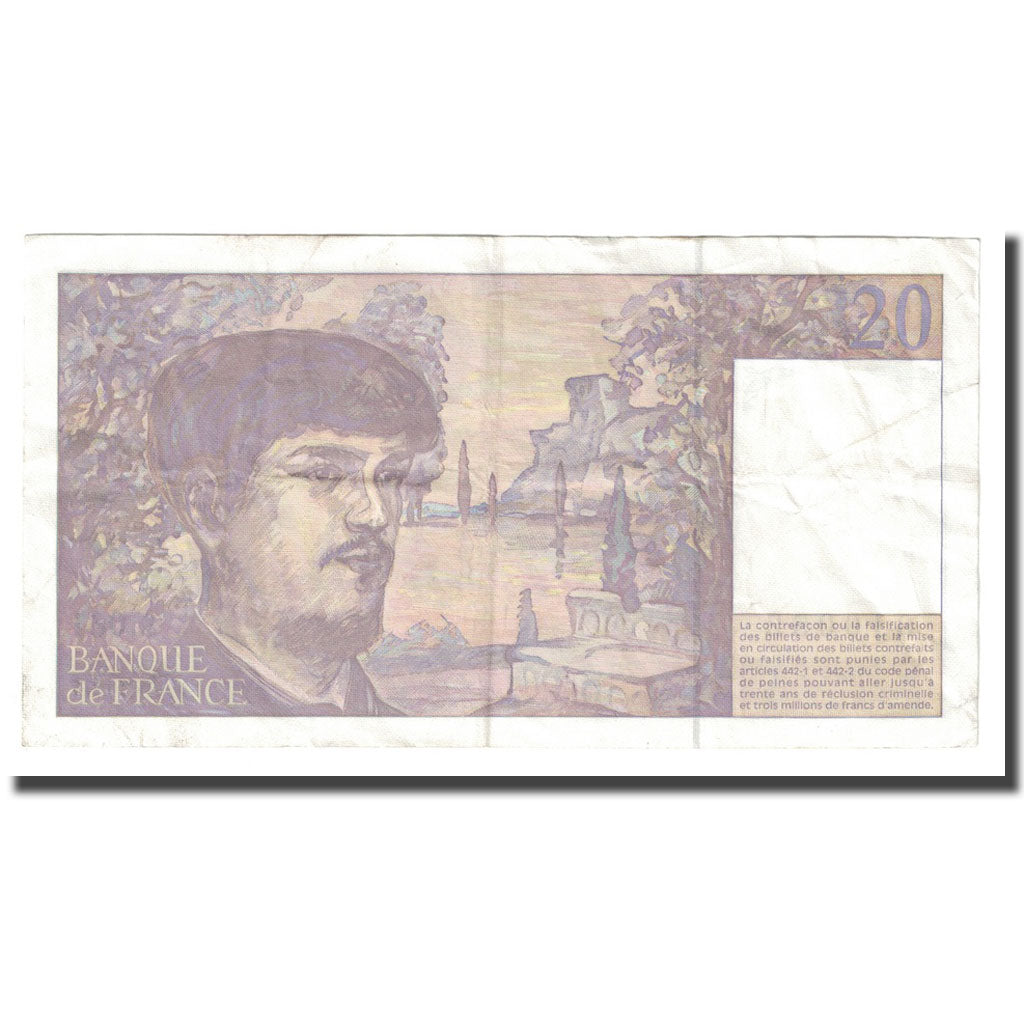 França, 20 Francs, Debussy, 1997, AU(55-58), Fayette:66ter.02A61, KM:151i