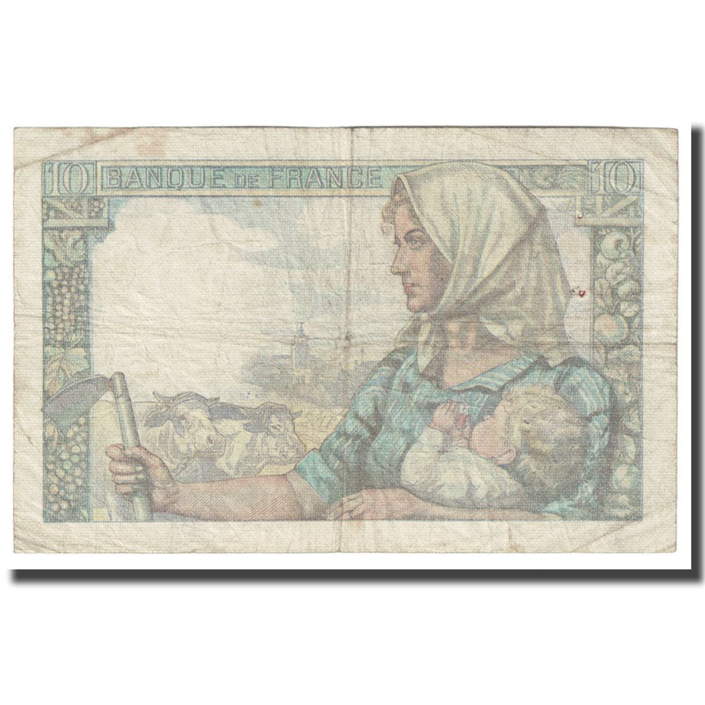 Francja, 10 Francs, Mineur, 1943, 1943-01-14, F(12-15), Fayette:8.7, KM:99b