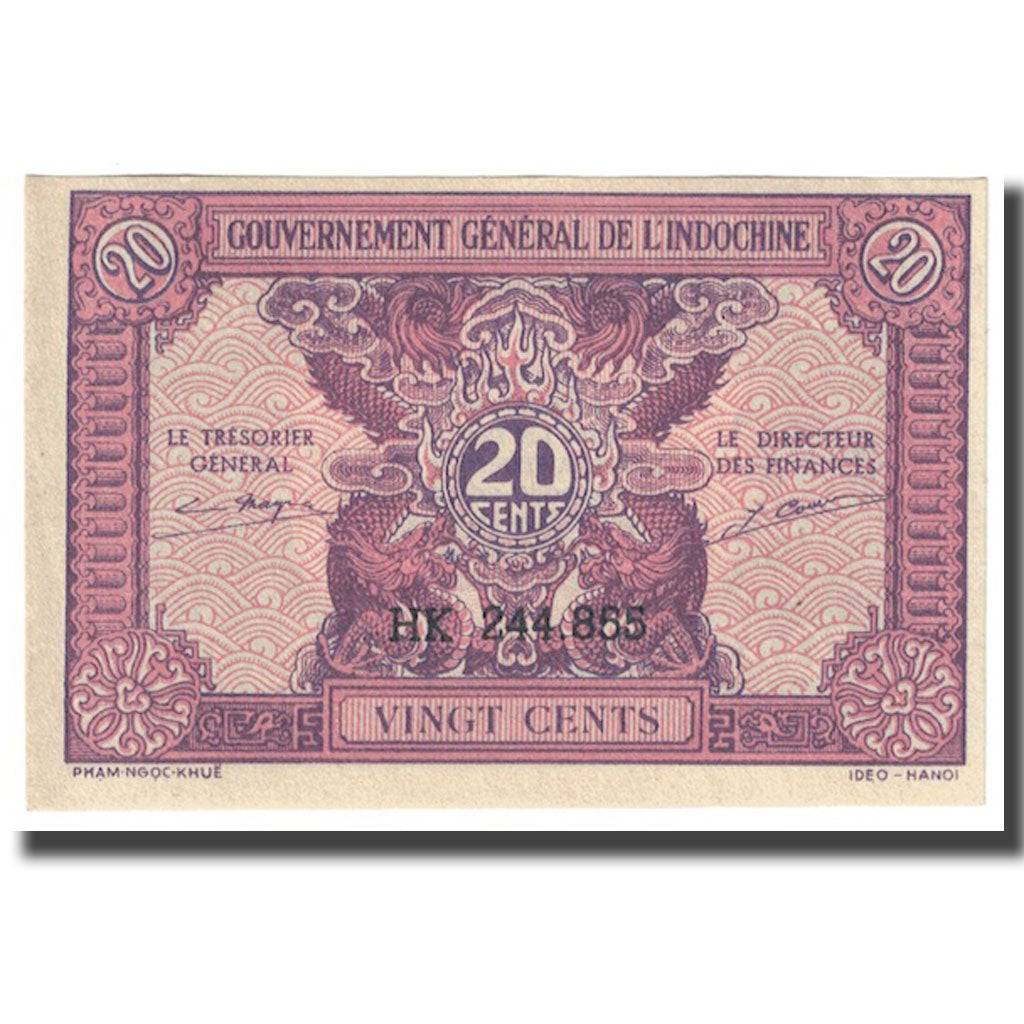 Banknote, FRENCH INDO-CHINA, 20 Cents, Undated (1942), KM:90, UNC(65-70)