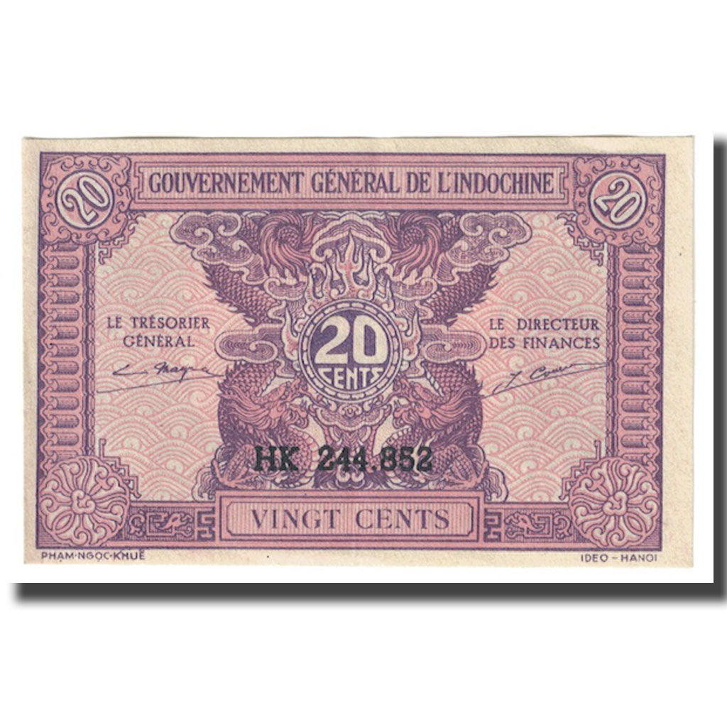 Billet, FRENCH INDO-CHINA, 20 Cents, Undated (1942), KM:90, NEUF