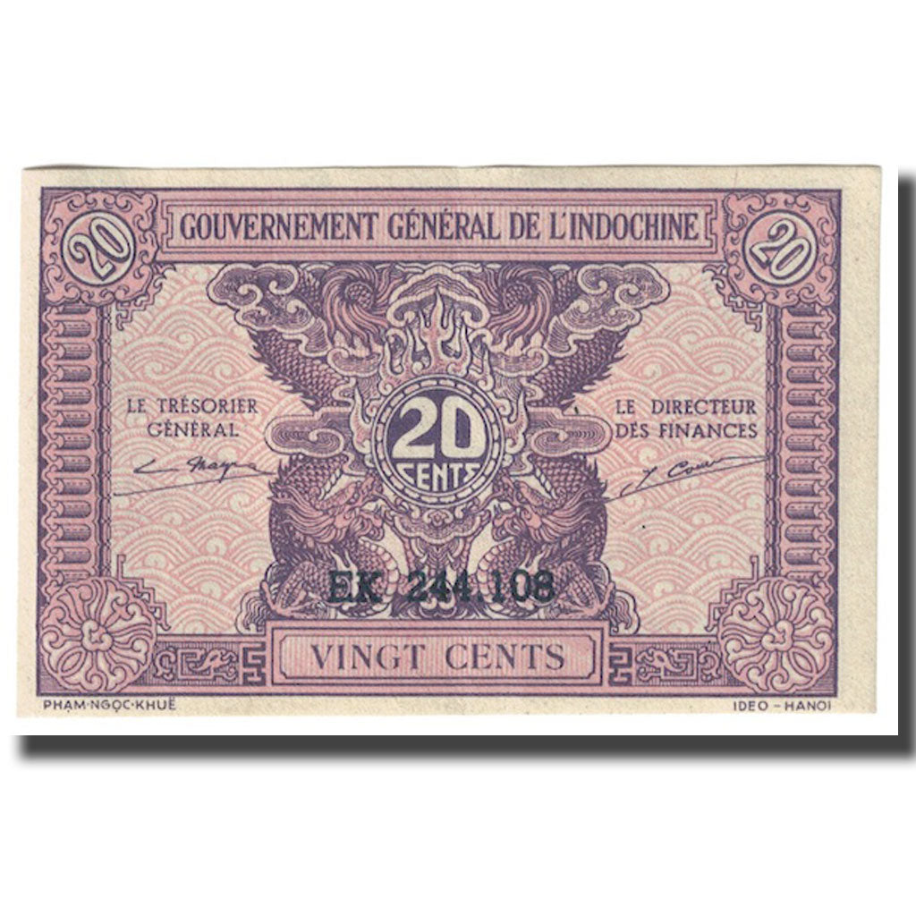 Billet, FRENCH INDO-CHINA, 20 Cents, Undated (1942), KM:90, SPL