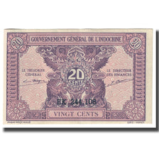 Billet, FRENCH INDO-CHINA, 20 Cents, Undated (1942), KM:90, SPL
