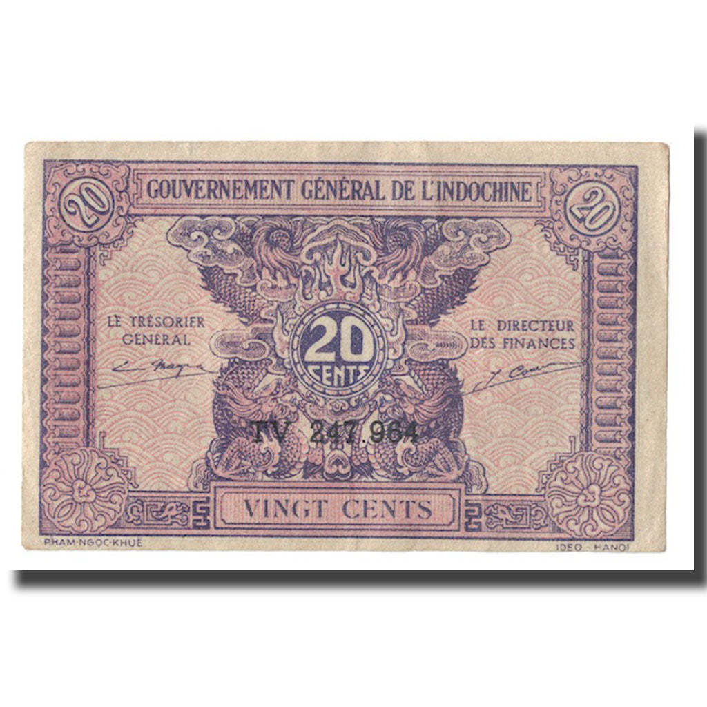 Billet, FRENCH INDO-CHINA, 20 Cents, Undated (1942), KM:90, TTB+