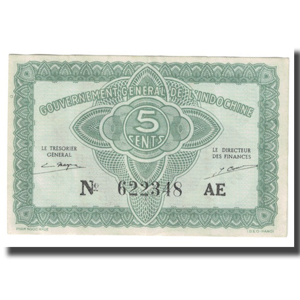 Banknote, FRENCH INDO-CHINA, 5 Cents, Undated (1942), KM:88a, AU(55-58)