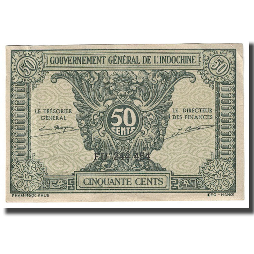 Banconote, INDOCINA FRANCESE, 50 Cents, Undated (1942), KM:91a, SPL