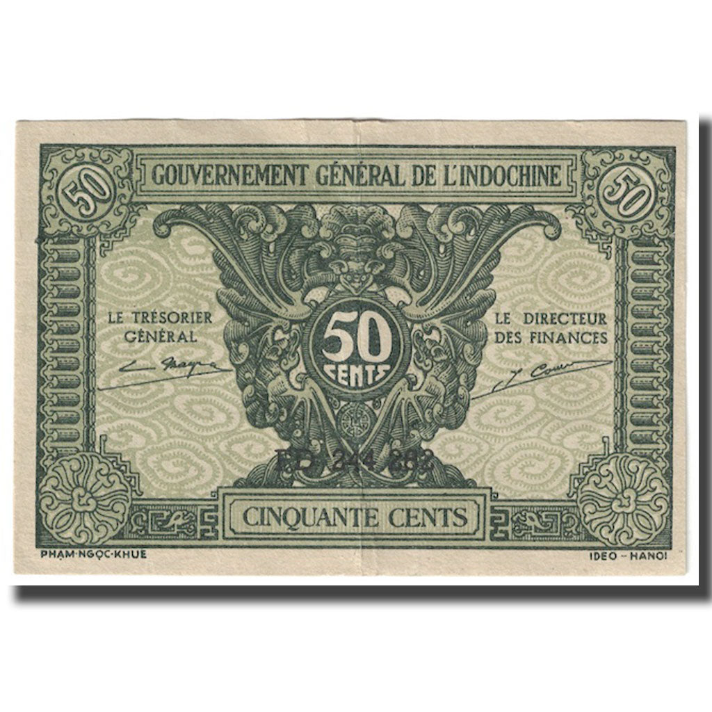 Banknote, FRENCH INDO-CHINA, 50 Cents, Undated (1942), KM:91a, AU(55-58)