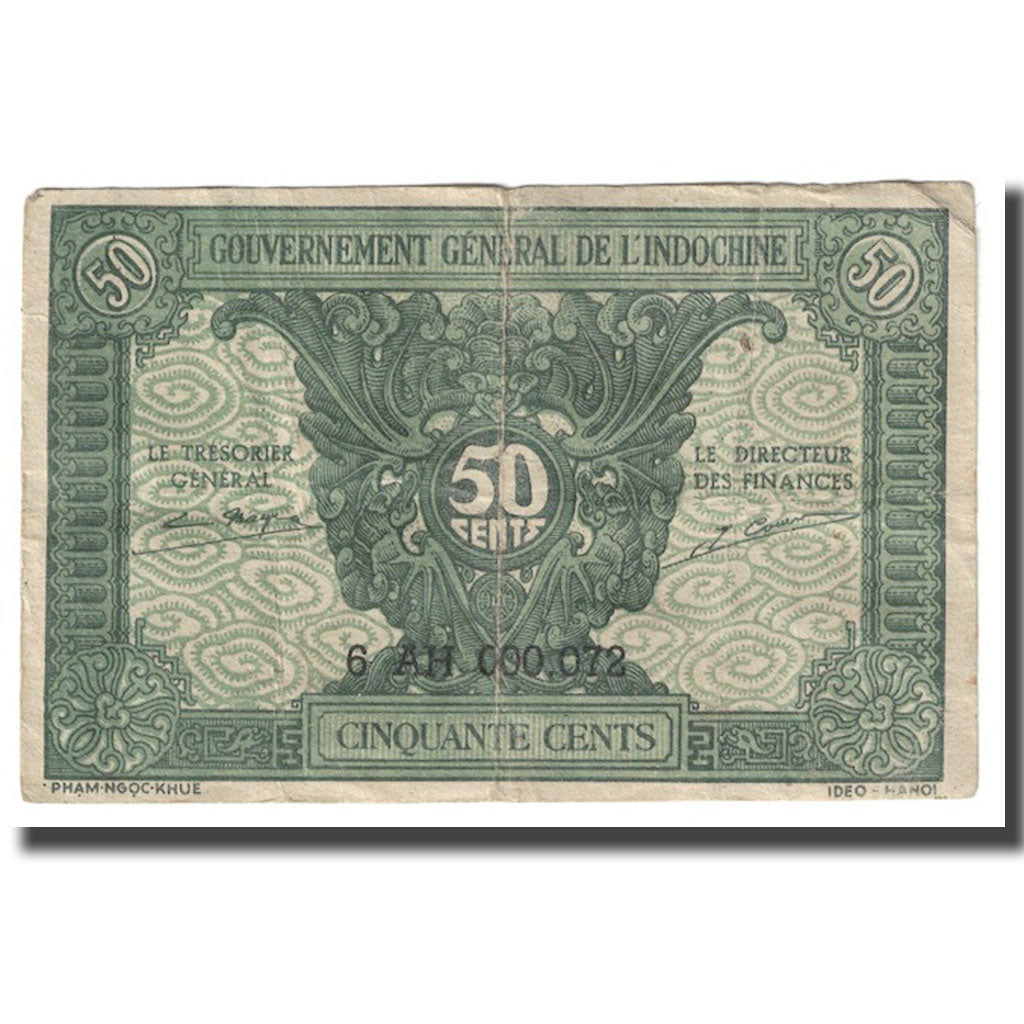 Banknote, FRENCH INDO-CHINA, 50 Cents, Undated (1942), KM:91b, EF(40-45)