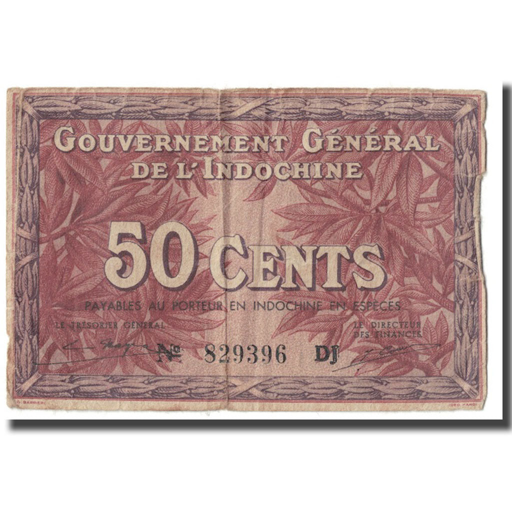 Banknote, FRENCH INDO-CHINA, 50 Cents, Undated (1939), KM:87c, EF(40-45)