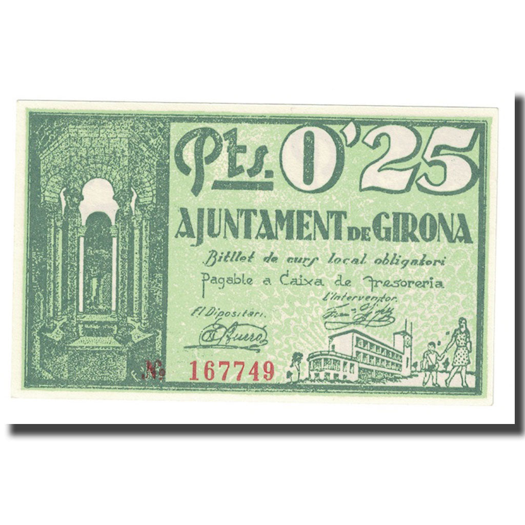 Nota, Espanha, 25 Centimes, 1937, 1937-06-25, Monnaie de nécessité, UNC(64)