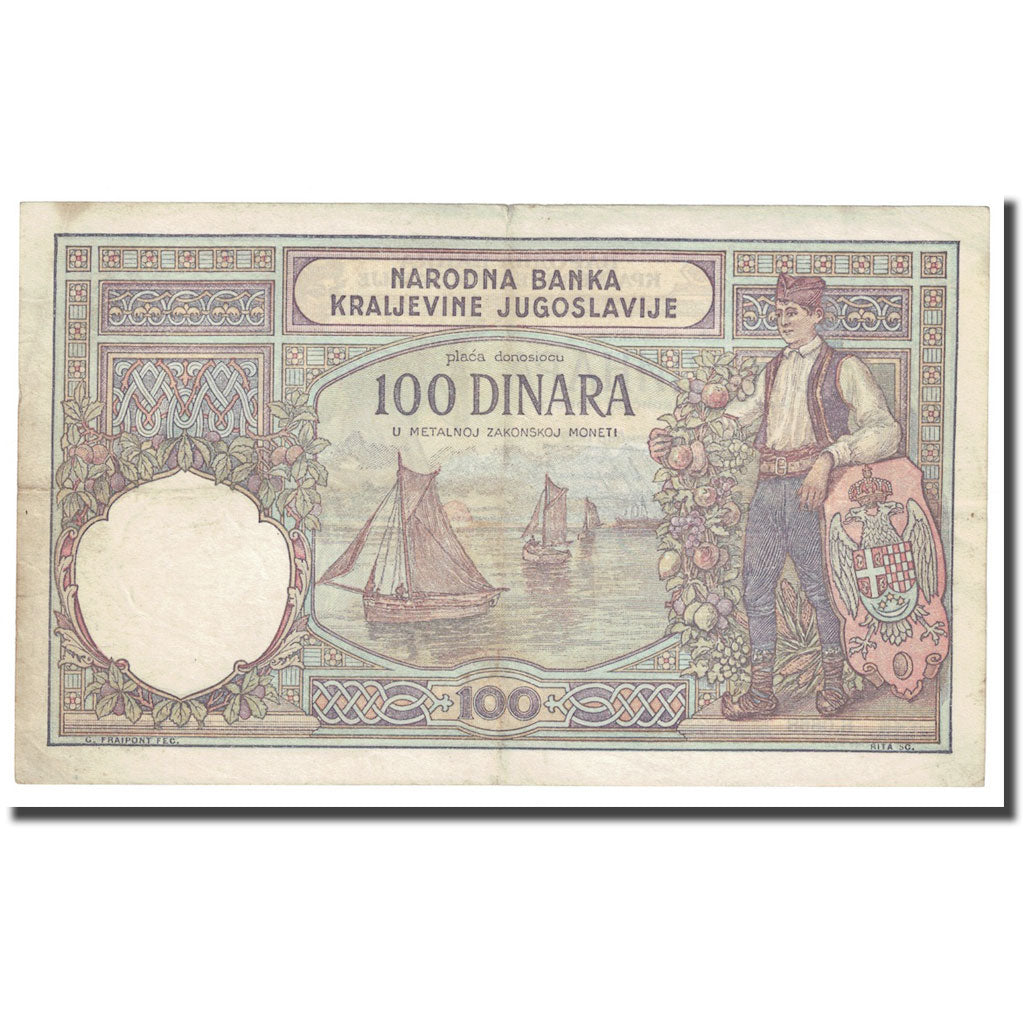 Banknote, Yugoslavia, 100 Dinara, 1929, KM:27A, EF(40-45)