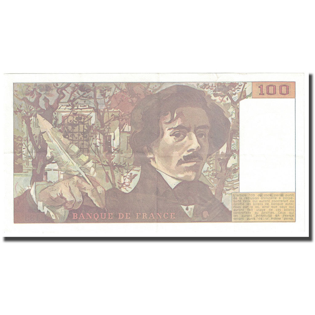 Francia, 100 Francs, Delacroix, 1990, EBC, Fayette:69bis.1a, KM:154d