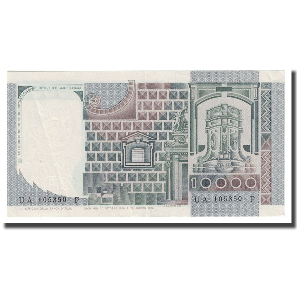 Banknote, Italy, 10,000 Lire, 1976, 1976-10-30, KM:106a, UNC(63)
