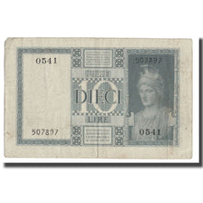 Banknote, Italy, 10 Lire, 1939, KM:25c, EF(40-45)