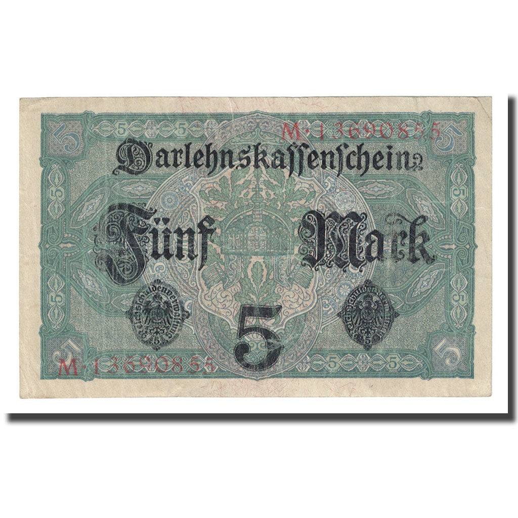 Banknote, Germany, 5 Mark, 1917, 1917-08-01, KM:56b, AU(50-53)