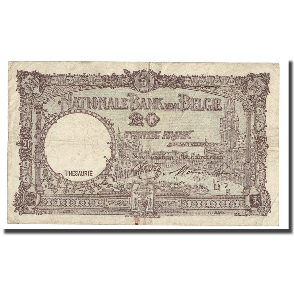 Banknote, Belgium, 20 Francs, 1945, 1945-04-16, KM:111, VF(30-35)