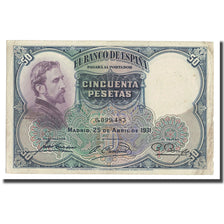 Banconote, Spagna, 50 Pesetas, 1931, 1931-04-25, KM:82, BB+