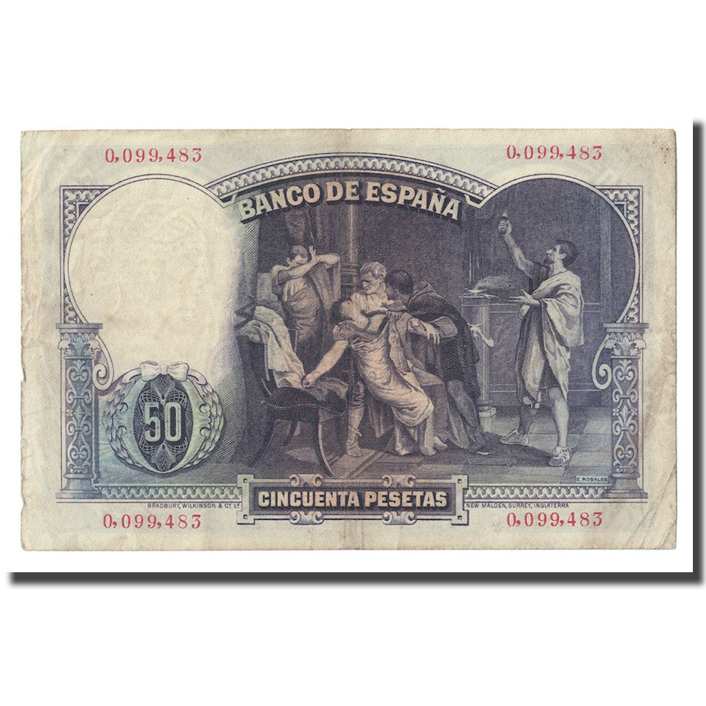 Banknote, Spain, 50 Pesetas, 1931, 1931-04-25, KM:82, AU(50-53)