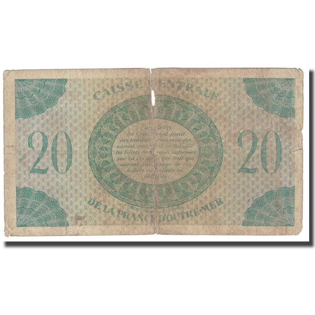 Banknote, French Equatorial Africa, 20 Francs, L.1944, KM:17b, VG(8-10)