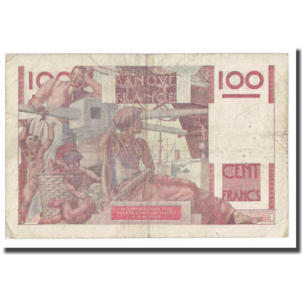 França, 100 Francs, Jeune Paysan, 1946, 1946-07-11, VF(30-35), Fayette:28.6