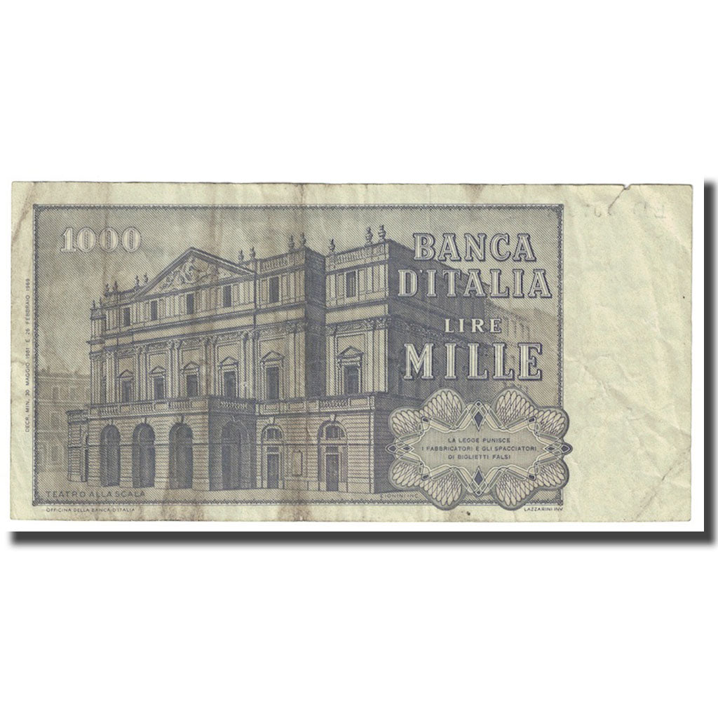 Biljet, Italië, 1000 Lire, 1981, 1981-05-30, KM:101h, TB