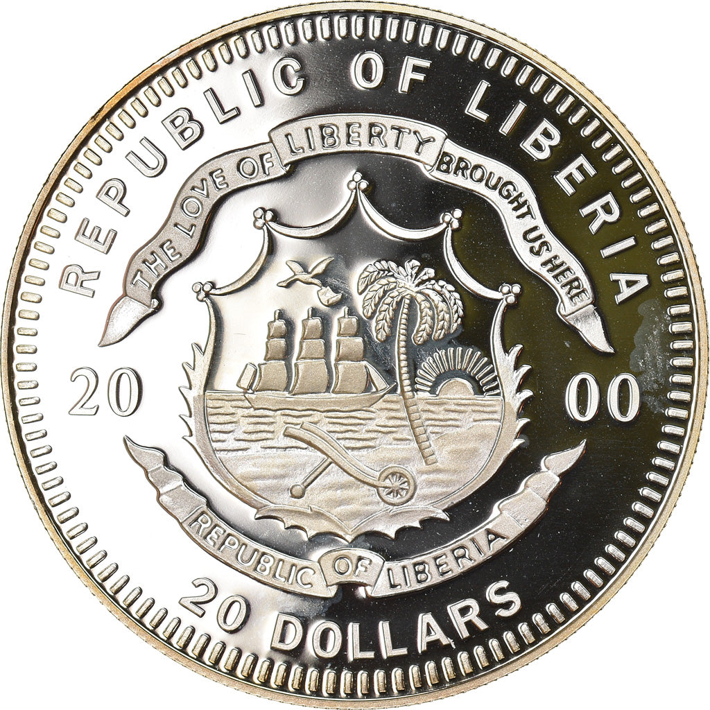 Coin, Liberia, 20 Dollars, 2000, MS(65-70), Silver
