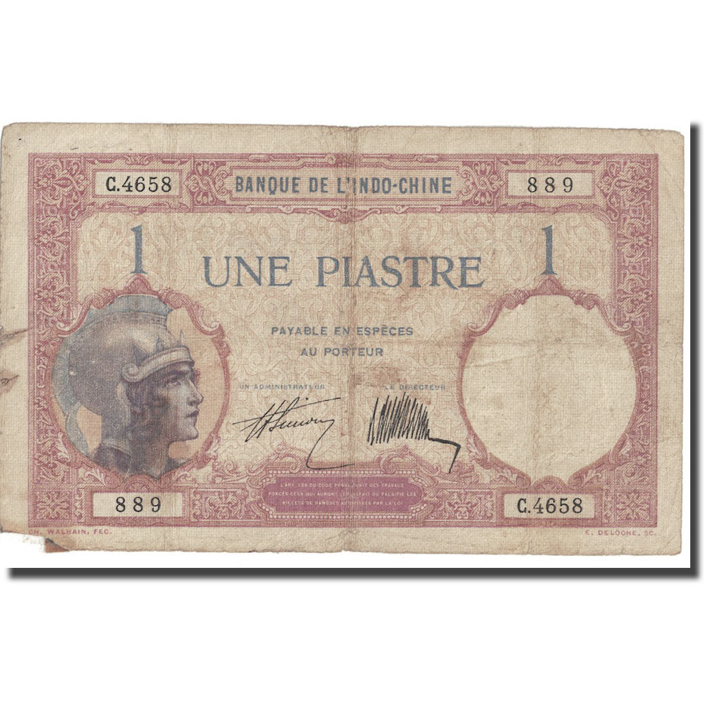 Banknote, FRENCH INDO-CHINA, 1 Piastre, undated (1921-31), KM:48b, VG(8-10)