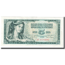 Banknote, Yugoslavia, 5 Dinara, 1968, 1968-05-01, KM:81a, AU(50-53)