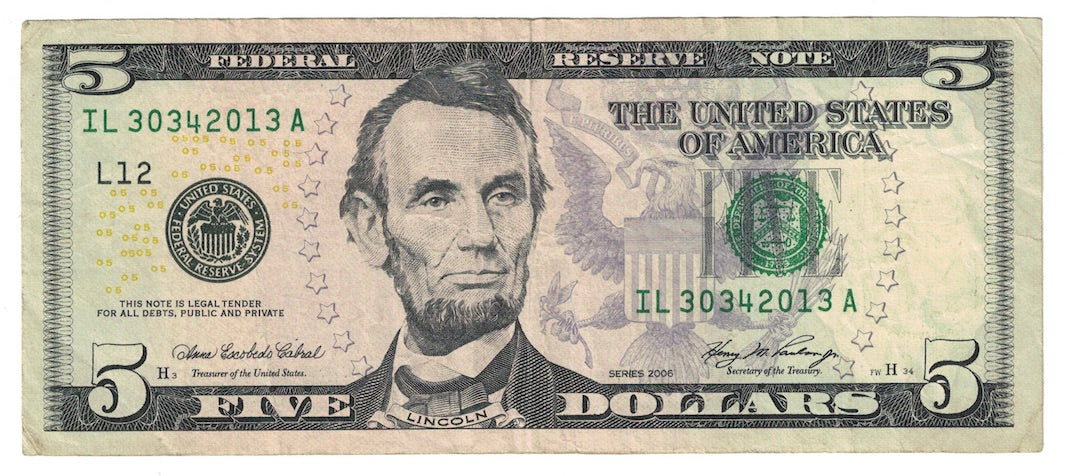 Banknote, United States, Five Dollars, 2006, KM:4880, EF(40-45)