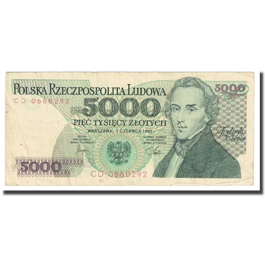 Banknote, Poland, 5000 Zlotych, 1982, 1982-06-01, KM:150a, VF(30-35)