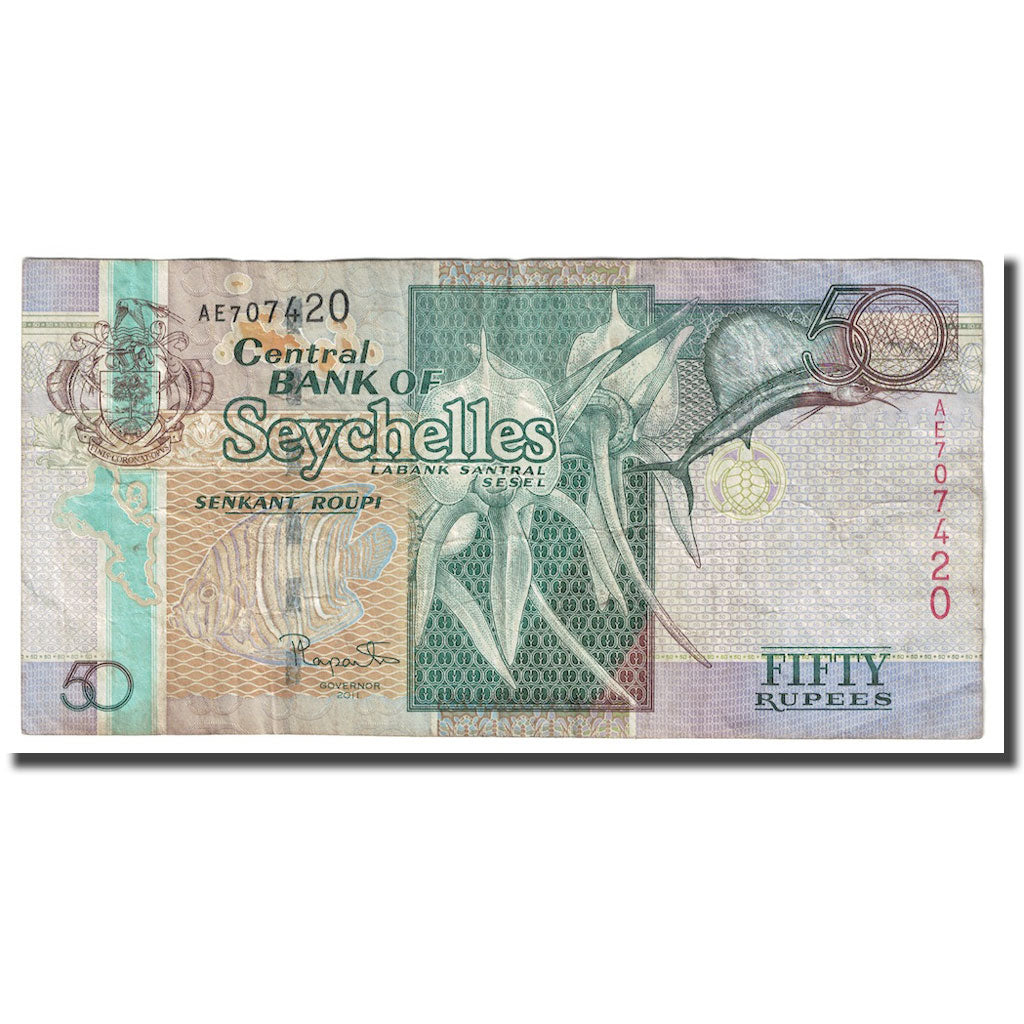 Billet, Seychelles, 50 Rupees, Undated (1998), KM:38, TTB