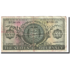Banconote, Guernsey, 1 Pound, 1969-1975, KM:45b, MB+