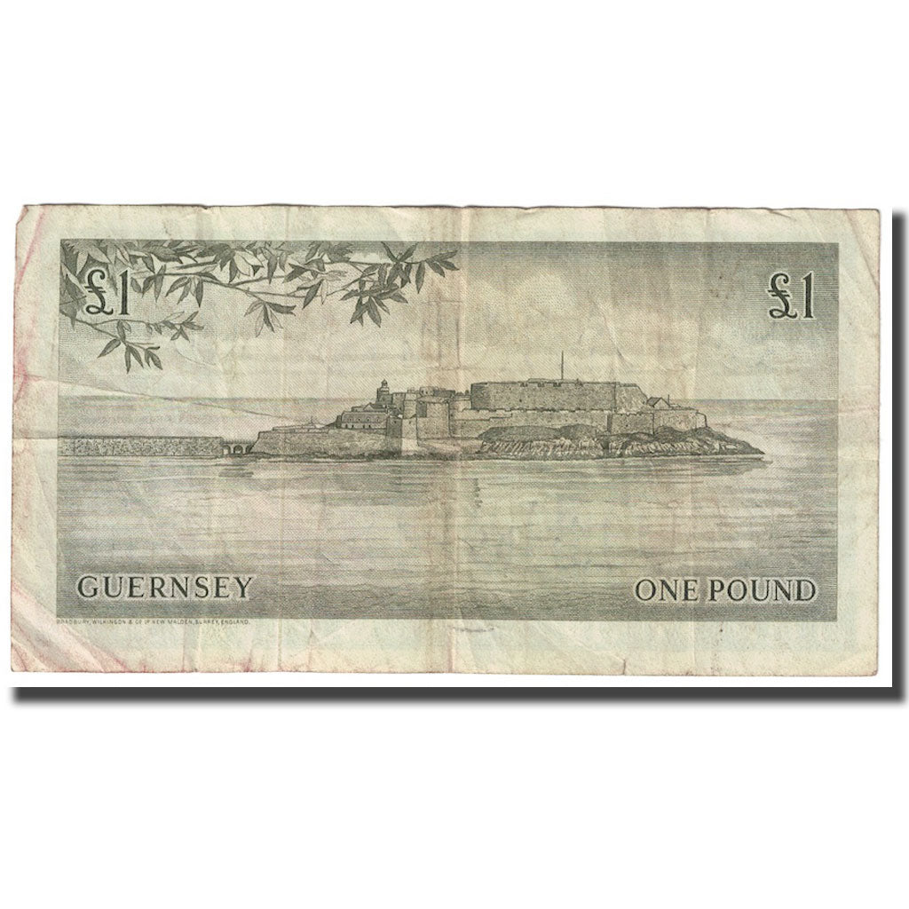 Banconote, Guernsey, 1 Pound, 1969-1975, KM:45b, MB+