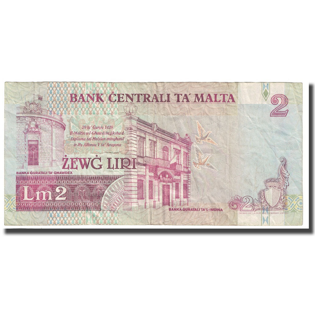 Billete, 2 Liri, 1994, Malta, KM:45d, MBC