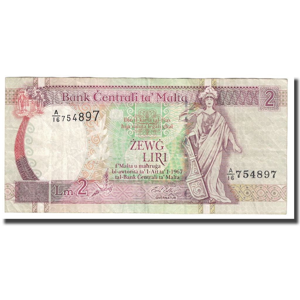 Billet, Malte, 2 Liri, 1994, KM:45c, TTB