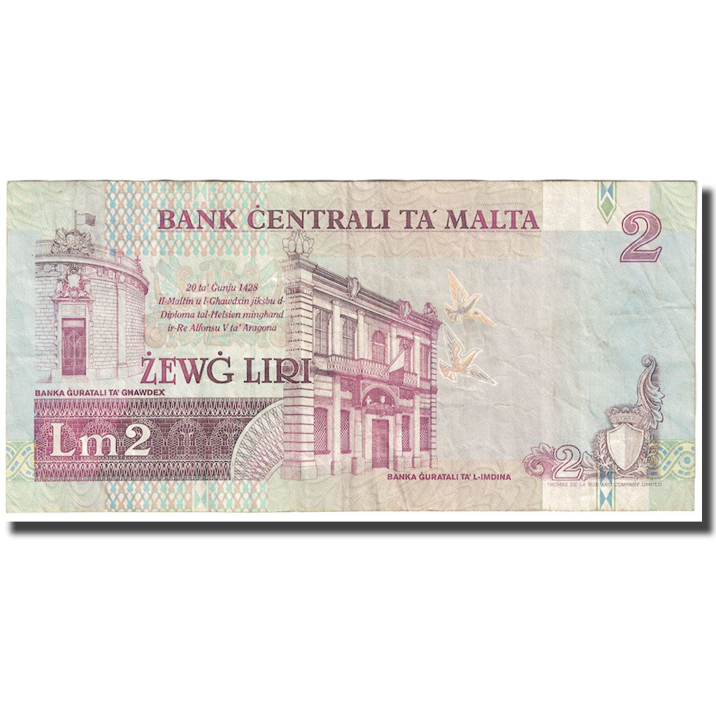 Billet, Malte, 2 Liri, 1994, KM:45c, TTB