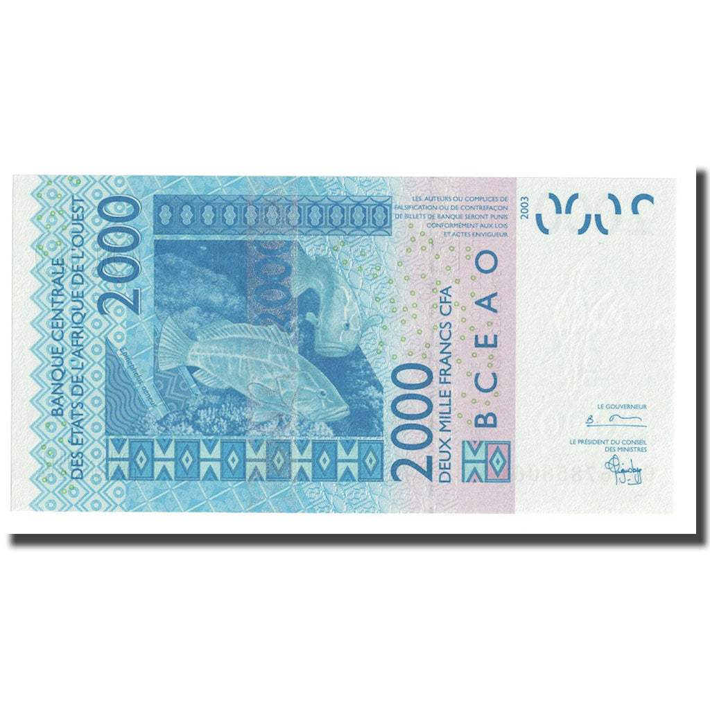Banknote, West African States, 2000 Francs, 2003, KM:216Ba, UNC(65-70)
