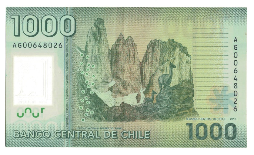 Banknote, Chile, 1000 Pesos, 2010, KM:161, UNC(65-70)