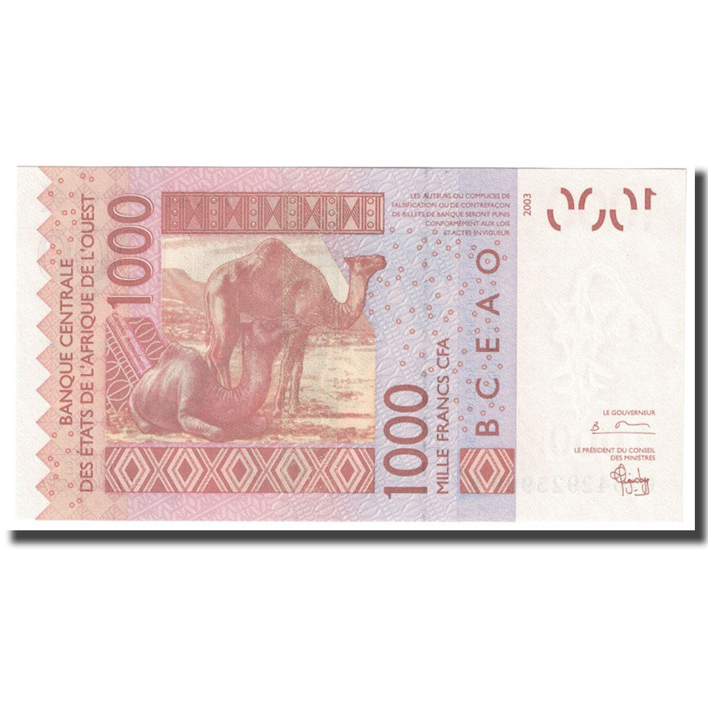 Geldschein, West African States, 1000 Francs, 2003, KM:715Ka, UNZ