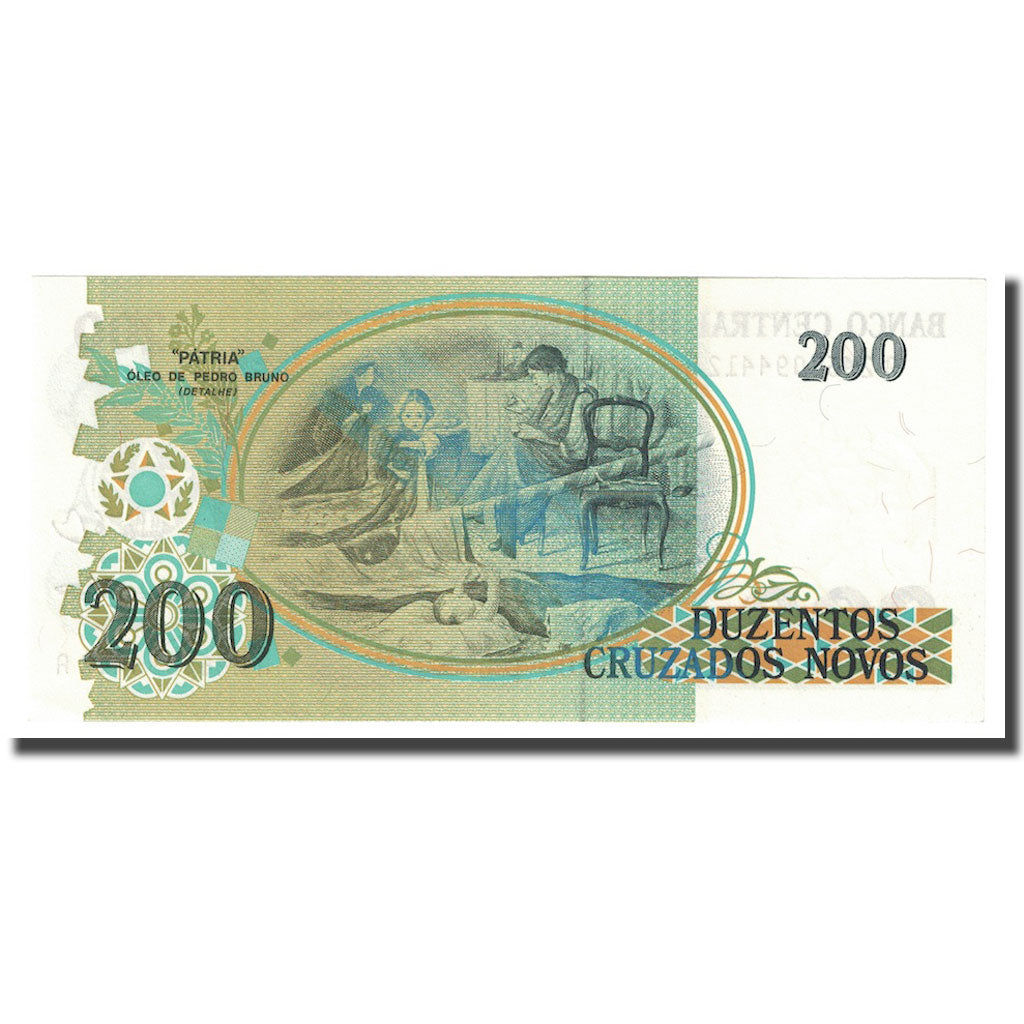Nota, Brasil, 200 Cruzeiros on 200 Cruzados Novos, Undated (1990), KM:225a
