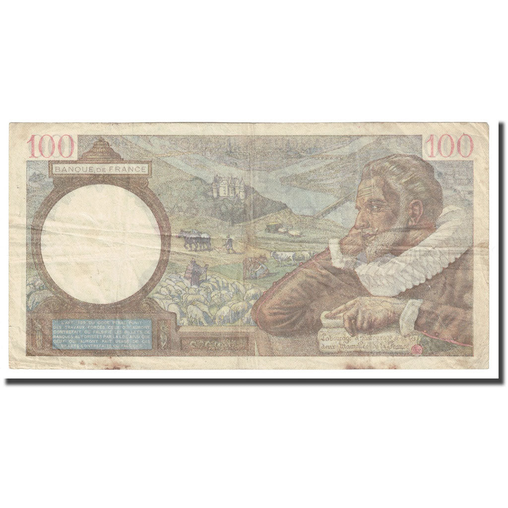 Francia, 100 Francs, 1941, 1941-10-02, BC+, Fayette:26.61, KM:94